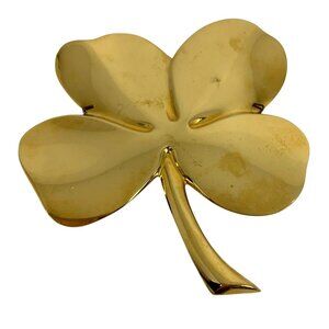 VTG GERITY 24K Gold Plated Shamrock Four Leaf Clover Luck Quote Wall Hanging